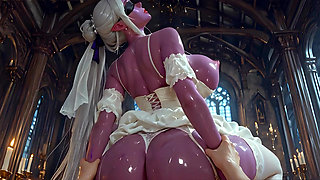 Blindfolded Dark Elf Bride Gets Fucked in Church