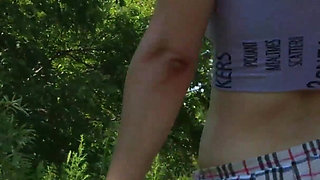 106 Walking with You: Short Skirt Tease & Secret Panty Flash 60fps