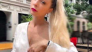 Flashing boobs in public. Topless right in the middle of a