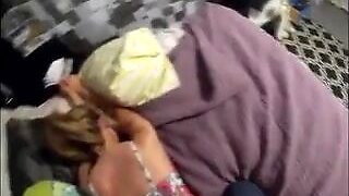 Son gives mommy a rubdown