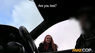 Can these women take the policemans helmet? - faux cop