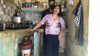 Horny Step Sister Caught in Kitchen - Step Bro Fucks Her Hard While Coo