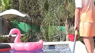 47yo Busty Mature MILF Marie Fucks the Pool Boy