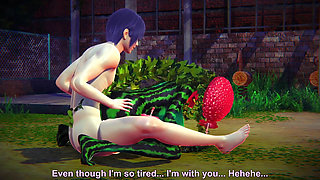 Fucking a Watermelon in the Park : Hentai Monster Girl