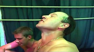 Blonde Babe's Ass Stretched Wide in Neon Gangbang Orgy