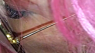 Horny Pink-haired Granny Fingers Wet Pussy to Screaming Orgasm