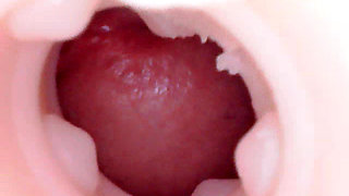 Camera deep inside pussy recorded a massive creampie