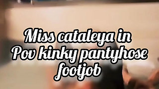 Miss cataleya, kinky pantyhose footjob (preview)