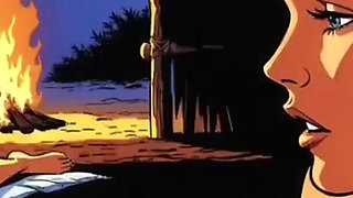 Sexy White Wife Tastes a Big Black Cock in Front of Her Cuckold Husband. Cartoon Comic Story