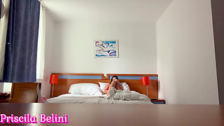 Woman Being Recorded in Hotel Room