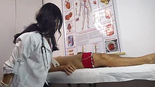 Nurse Jennyferpimenta Handles Her First Patient's Big Cock Erection - Amateur Latina Brunette Deep Throat Blowjob