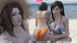 Final Fantasy VII FF7 - Beach Foursome Remix WM By LazyProcrast Animation 3D Hentai