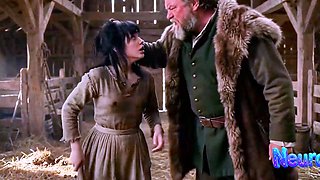 Village farm maid dirtied and filled in barn raw anal shame