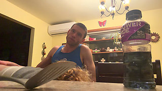 Bend Emo Girl Over Kitchen. Stool in Bright Airy Kitchen Dirty Talk Whole Time