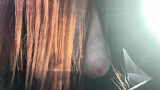 Italian Big Tits MILF Artemisia Love Hot Big Tits Close up Boobs Bouncing Play in the Car