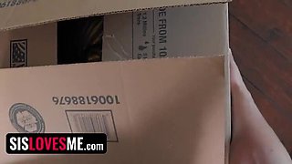 Stepbrother Catches Virgin Stepsister Playing With Dildo - Rough Facial Cumshot & Deep Throat Blowjob
