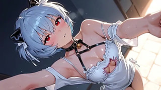 Ai Anime Girl Rei Ayanami Hot Sexy Outfits Show Compilation