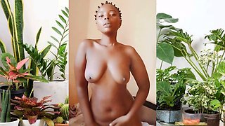 Clit rubbing orgasm, girl masturbating, ebony fat clit