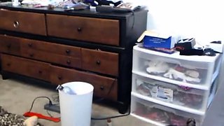 Big-Titted Webcam Girl Rides a Double Dildo Machine