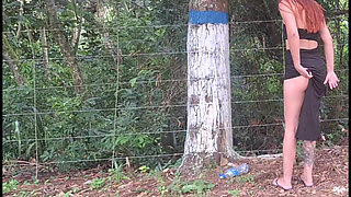 I Showed My Hard Cock to the Beautiful Redhead!