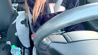 Solo Car Ride with Artemisia Love Driving Around and Showing Her Big Horny Boobs Long Hair Fetish