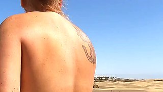 Kinky Couple Big Ass Curvy Nudist Beach Sex POV Maspalomas Dunes