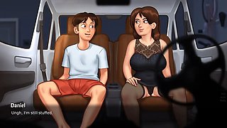 Summertime Saga - Busty Stepmother gets railed by a after a beautiful date