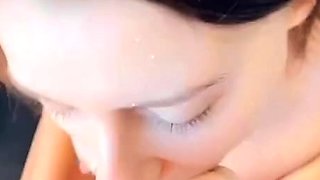 Snapchat - Cute College Babe Gets Mouth Filled With Cum