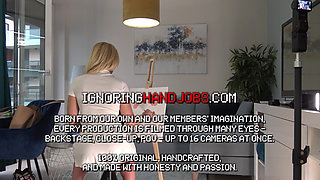 No Panties No Bra All Natural Big Tits Hot Blonde Art Teacher Sees Her Male Model Is Masturbating While Posing and She Joins