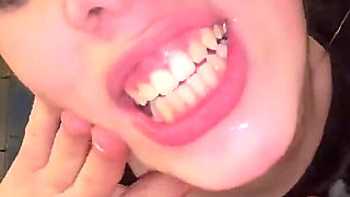 Toilet pee fun sloppy teen blowjob