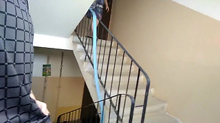 Sucking my cock in the entrance