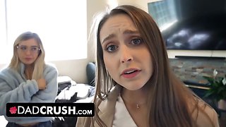 Dadcrush - step-dad deals with his bratty stepdaughters Laney Grey & Minxx Marley for defying him