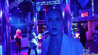 Teen Mia and Bella Tion in POV glory, showing off their shaved gems