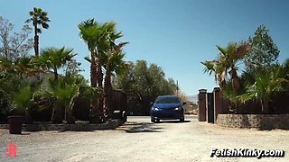 Ebony real estate agemt BDSM nailed