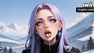 Snow Queen's Milk Spray Orgasm in Alpine Peaks