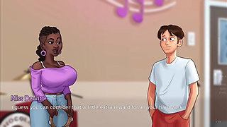 Anon beat out the rhythm from a pair of big black boobs - summer time saga