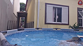 Your Slut Neighbor Showing Herself in the Pool