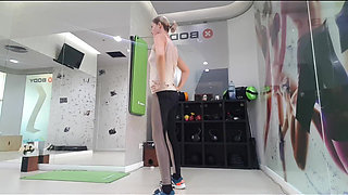 Cute Teen Doing Gym Warmup