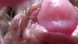 Hairy pussy is not an obstacle to clit play