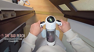 Pucking My Dick Masturbator While Watching in Secret My Stepsister Fingering Her Pussy