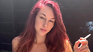 Artemisia Love Sexy Smoking Fetish Outdoor Showing Her Perfect Big Tits