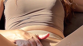 Dildo Fucks Me Through Tan Nylon, No Rips Allowed
