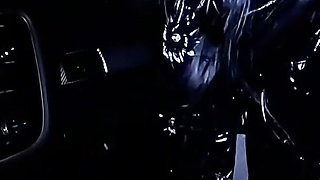 Night Pickup Downjacket MILF Fantasy. Smoking, Car Blowjob and Cum on Glossy Jacket