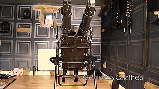 Rubber Doll Bondage and Teasing in Inversion Table