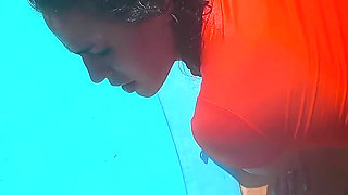 Wet Big Ass Brunette Gets Face Fucked by the Pool