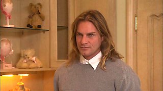 Longhaired lover fucks his wife in their own house