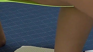 Thong Leotard Wedgie Fitness, Watch Nice Body and Big Tits Tanned Girl Inside Room Her Apartment in Japan