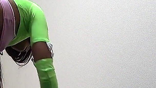 Big Tits Spill Out From Short Tank Top, Micro Mini Skirt, Thong Wedgie Into Ass and Pussy, Tanned Japanese Girl Sexy Cleaning