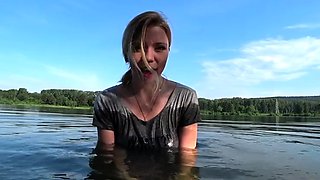 Kisankanna - Squirt In A Public Place. Swimming In The Lake