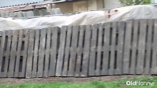 Old Grandma Fucks Co Worker In Garden Hard